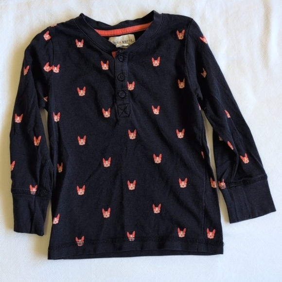 holly & whyte by lindex navy blue french bulldog matching outfit set 1.5-2 YRS - Picture 5 of 9